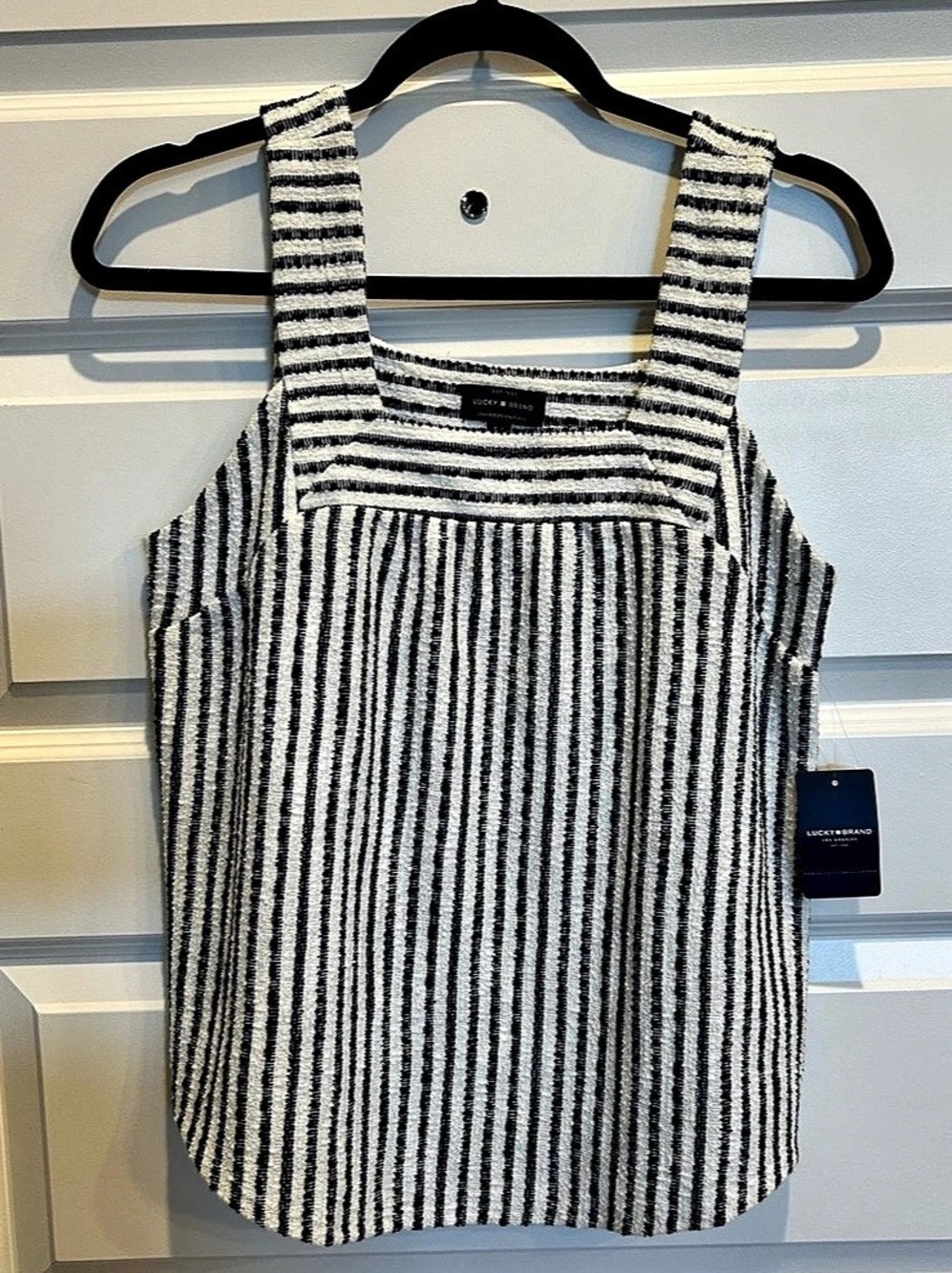 Lucky Brand Striped Tank Top in Blue & White Size Small NWT